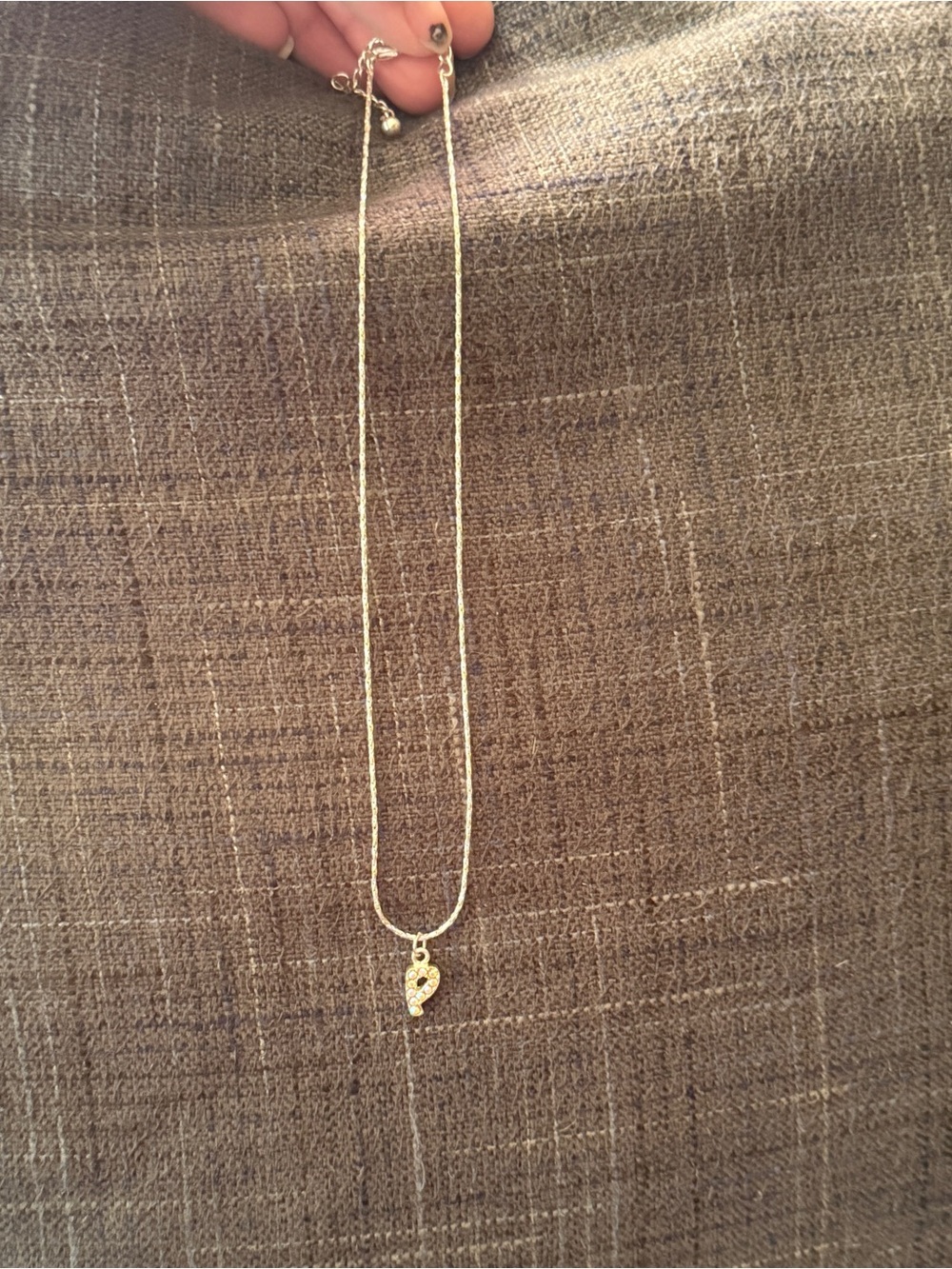 Y2K Initial P Pendant Necklace Silver Tone Iridescent AB Rhinestone Coquette